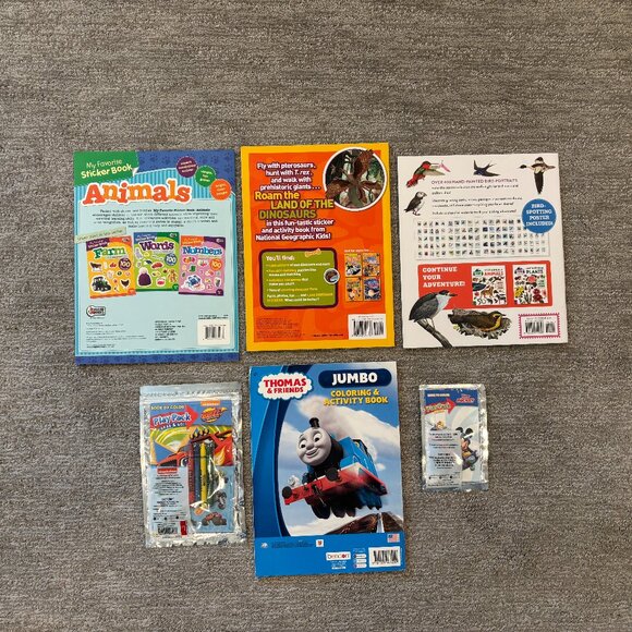 Activity, Coloring, & Sticker Books - Set of 6 - Dinosaurs - Trains - Disney - Picture 2 of 8